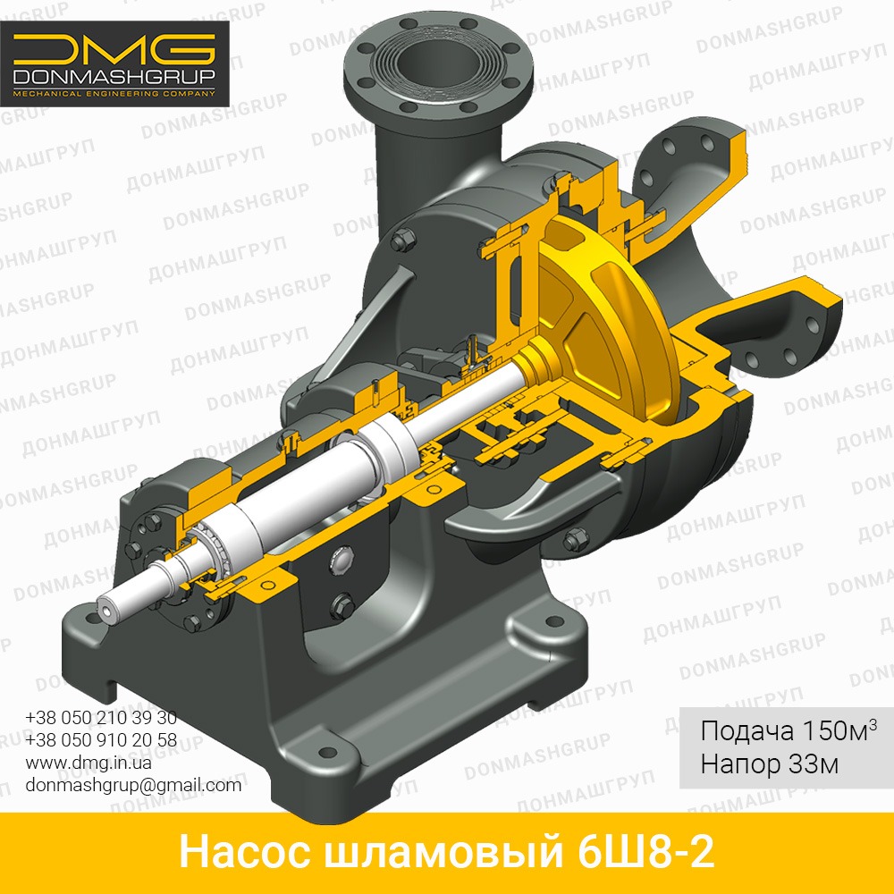 Изображение-7 (3D модель) шламового насоса насоса 6Ш8-2 (ШН-150/33) производства ДОНМАШГРУПП