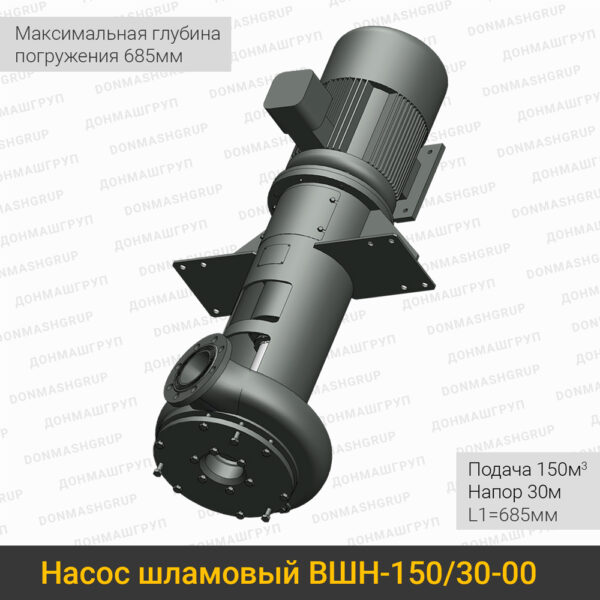 Изображение нового вертикального шламового насоса ВШН-150/30-00 L1=685 производства ДОНМАШГРУП