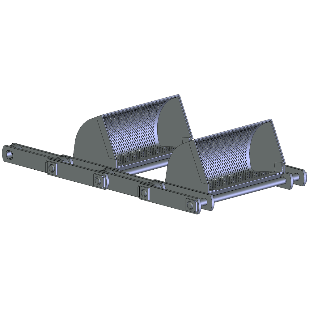 3D изображение ленты (цепи) ковшовой В-650 рассредоточенной элеватора обезвоживающего ЭО6 производства ДОНМАШГРУПП