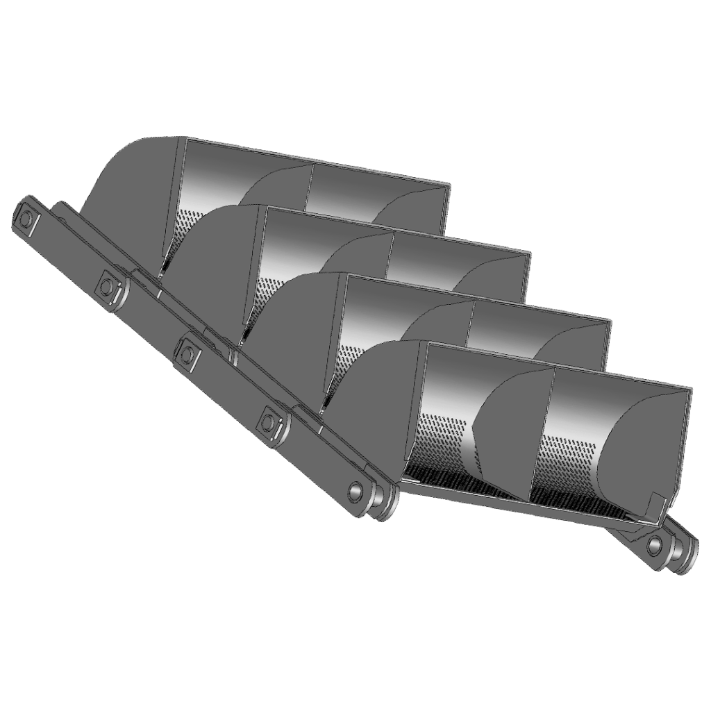 3D изображение ленты (цепи) ковшовой В-1250 сосредоточенной багер-элеватора обезвоживающего ЭОСБ-12 производства ДОНМАШГРУПП