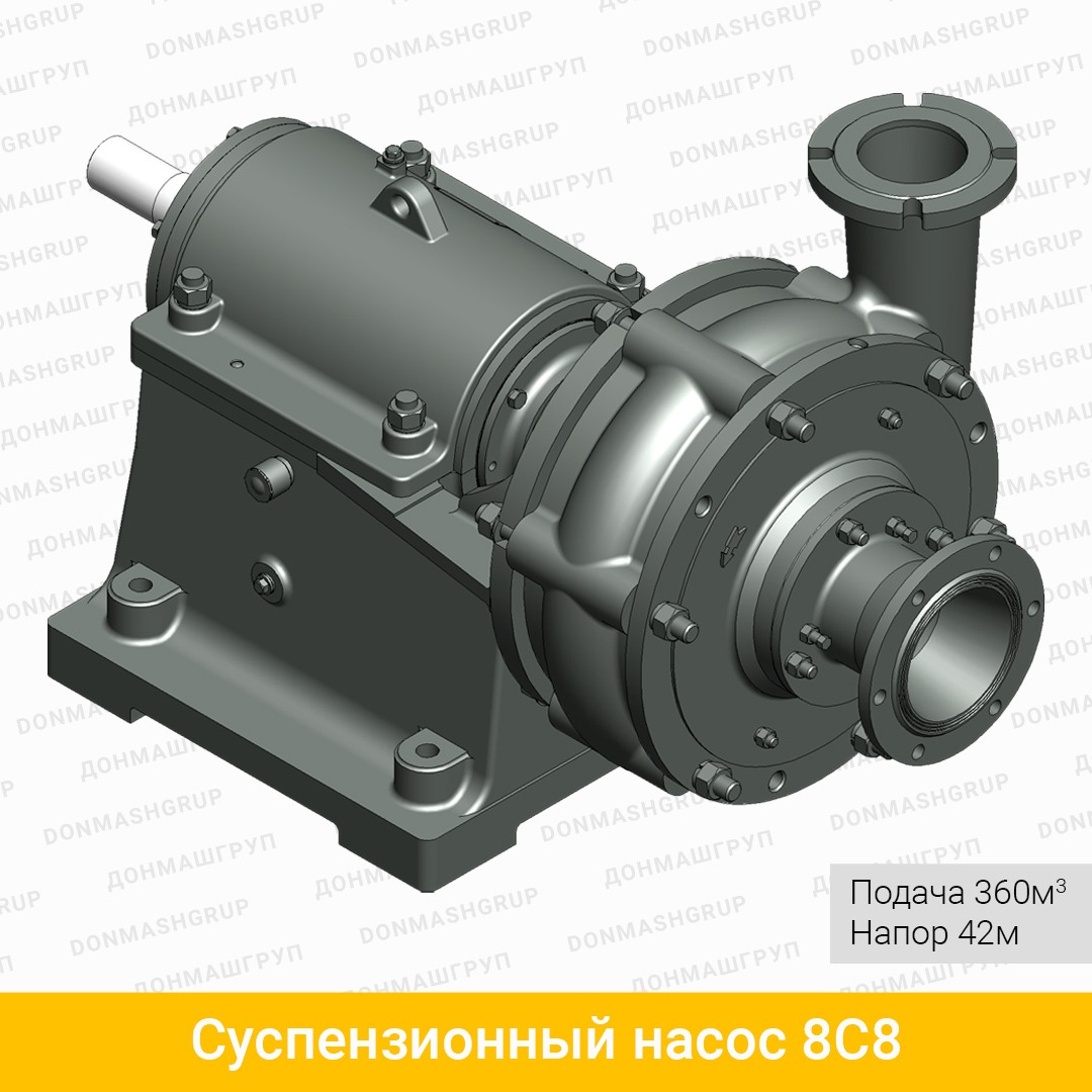 3D-изображение горизонтального суспензионного насоса 8С8